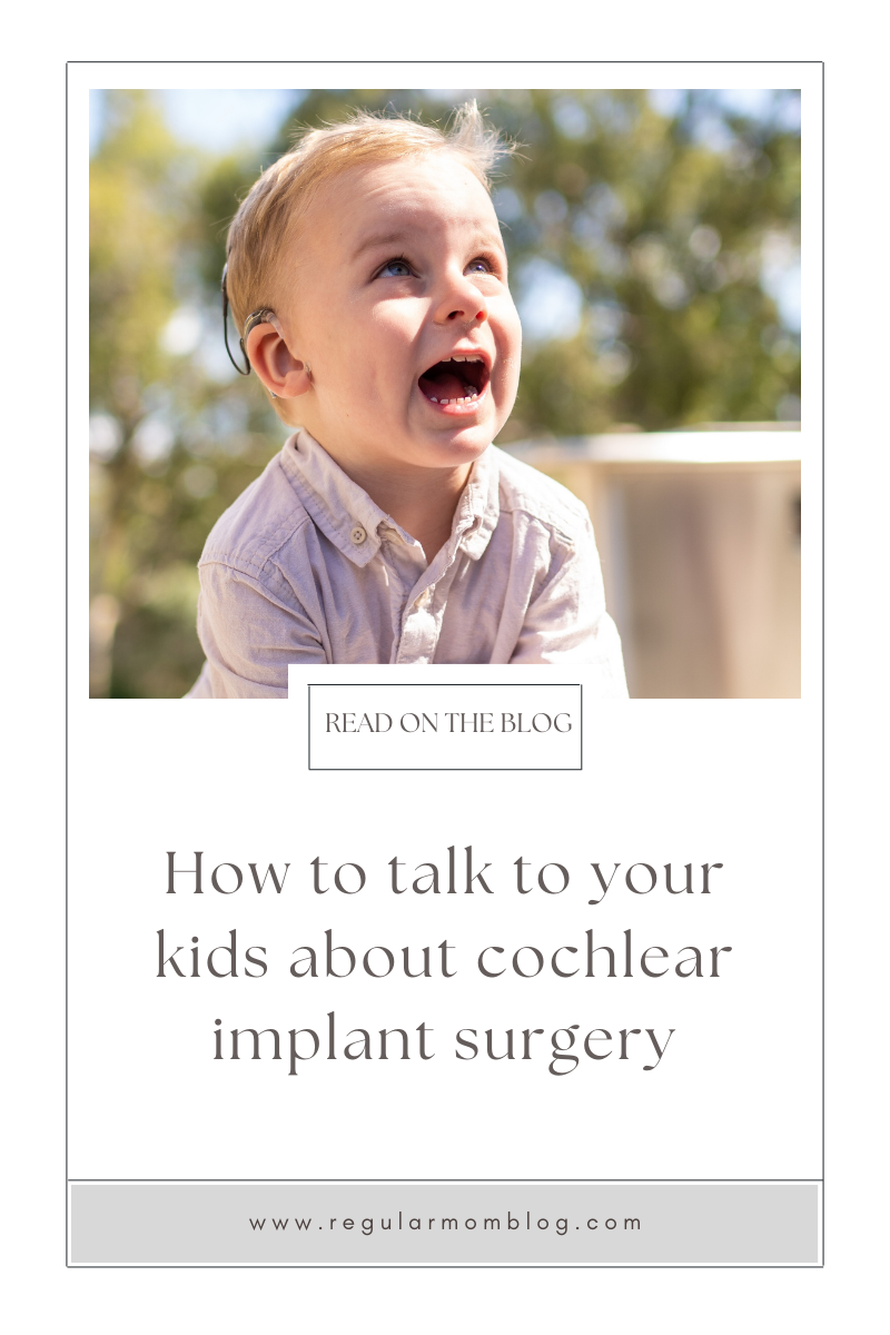 Cochlear implant surgery is a big deal! It's important to talk to kids about what cochlear implant surgery will be like and help them cope with big feelings about surgery day. Read this post for tips about how to talk to your kids about cochlear implant surgery, and download a free coloring page inside of the post!