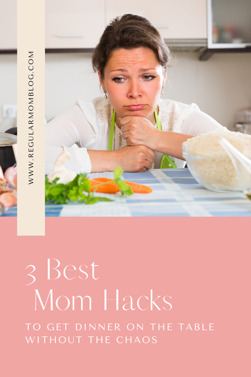 Do you want to make healthy dinners for your family, but dinner time is too chaotic to make a meal? I have 3 mom hacks to avoid the chaos and get dinner on the table at a reasonable time.