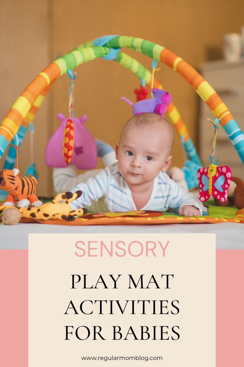 a blog graphic featuring a baby lay on their tummy on a play mat.