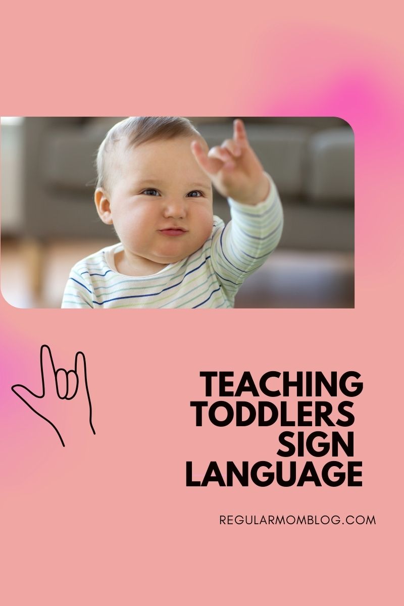 a blog graphic that features a toddler on the front who is signing I love You